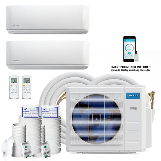 MRCOOL DIY 36,000 BTU 4th Gen Ductless Two Zone Heat Pump Package, 230V with Install Kit (12K+18K)